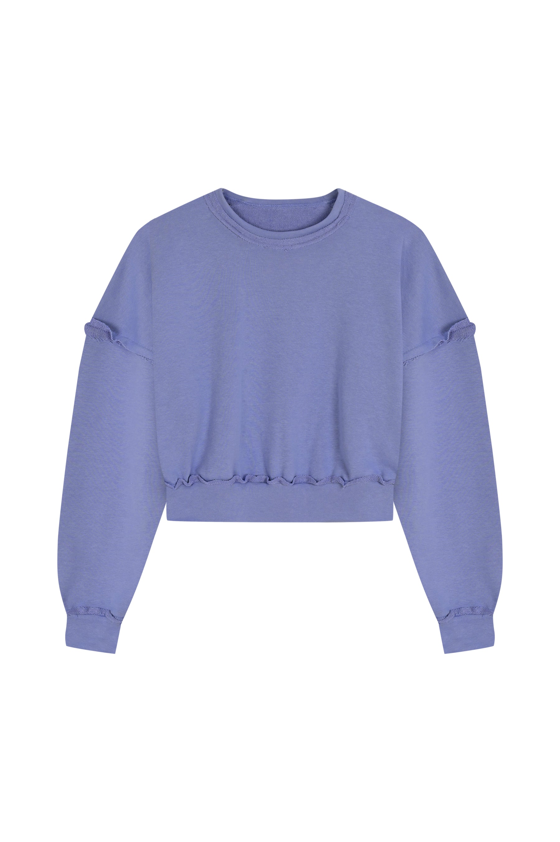 Mor oversize kalıp pamuk sweatshirt