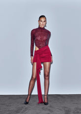 HIGH VOLTAGE DRESS BURGUNDY
