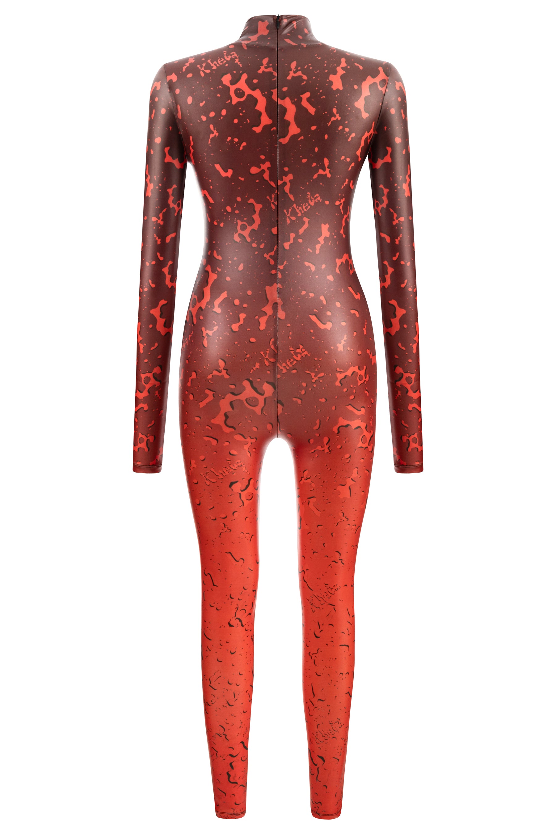 Khela kırmızı desenli hallowen bodysuit