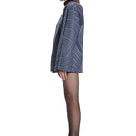 Khela spiral işlemeli oversize mavi blazer ceket