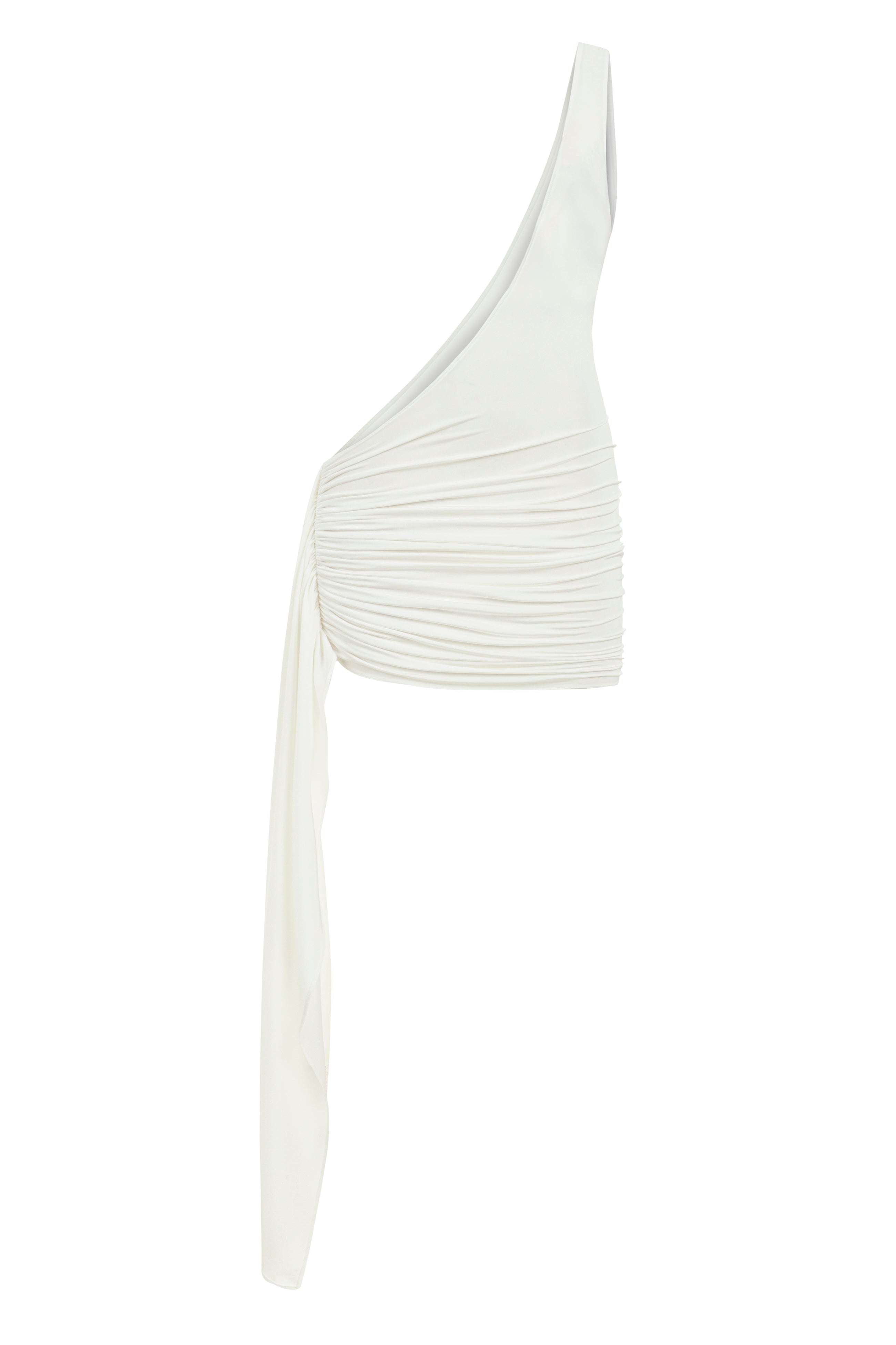 Beyaz asimetrik kesim pareo