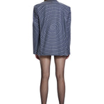 Khela spiral işlemeli oversize mavi blazer ceket