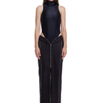 Khela siyah fermuar detaylı maksi etek