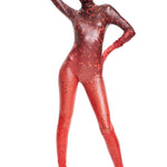 Khela kırmızı desenli hallowen bodysuit