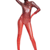 Khela kırmızı desenli hallowen bodysuit