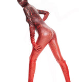 Khela kırmızı desenli hallowen bodysuit