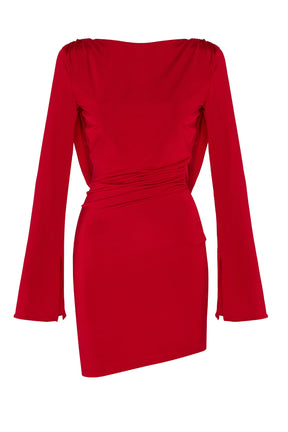 BACK OFF DRESS RED