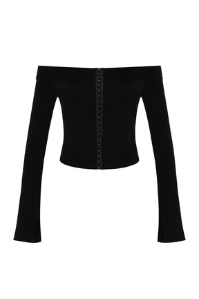 HOOKED UP TOP BLACK