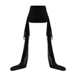 siyah drapeli uzun tül aller detaylı etek 