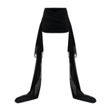 siyah drapeli uzun tül aller detaylı etek 