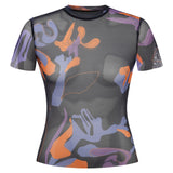 Khela desen baskılı yarım kol tül body