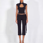 Khela Bad Habit Capri Pants siyah kadın kapri pantolon