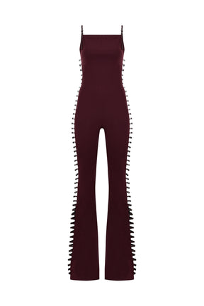 Provocatrix Jumpsuit in Merlot