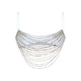 Gri cam boncuk işlemeli bra