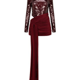 HIGH VOLTAGE DRESS BURGUNDY