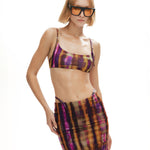 Desen baskılı metal aksesuarlı bra