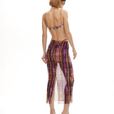 Desen baskılı midi boy astarlı tül etek