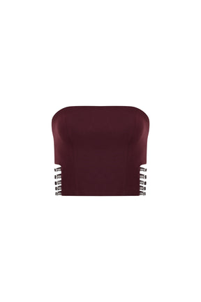 Power Trip Top in Burgundy