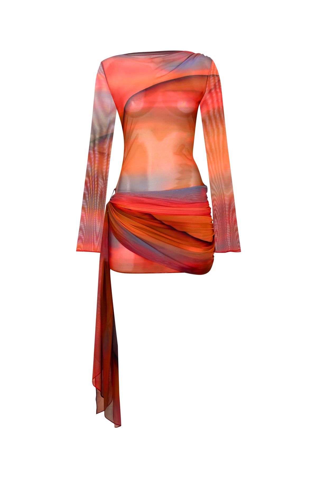 Wavelength Dress in Sunset Print