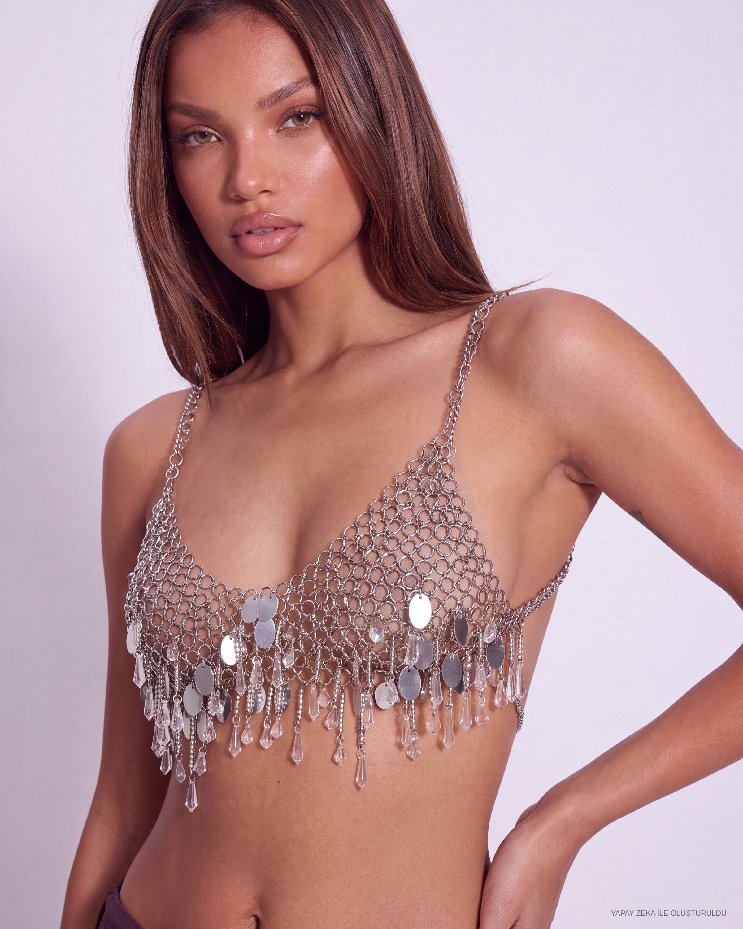 Khela Scene Stealer Chain Bra metal zincir ve pul detaylı kadın bralet
