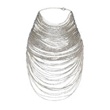 Gümüş boncuklu ve metal zincirli top