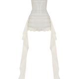 Beyaz drapeli tek omuz astar tulumlu mini elbise