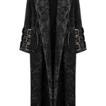 Khela siyah eskitme kumaş uzun trençkot