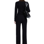 Khela fermuar detaylı siyah pantolon