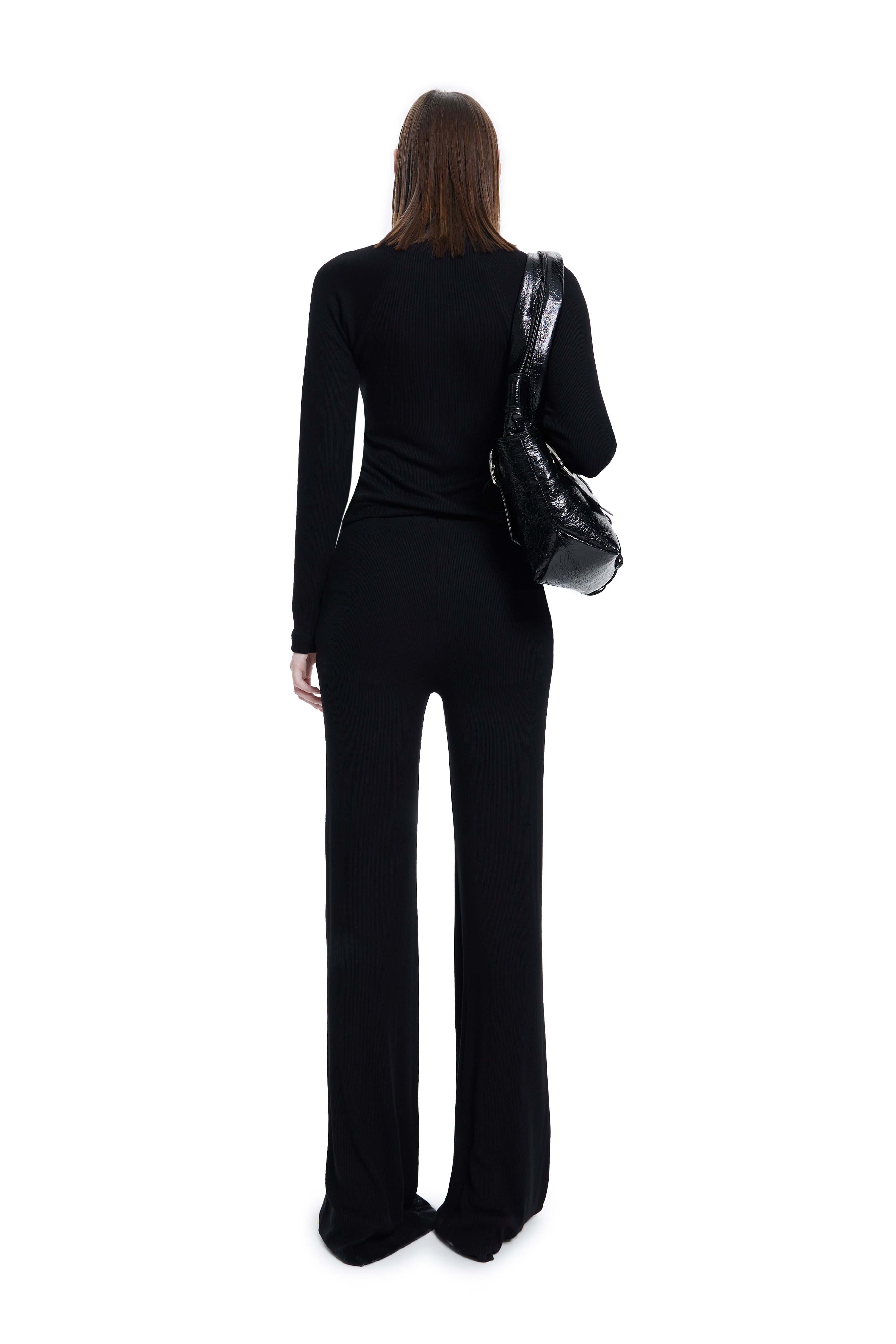 Khela fermuar detaylı siyah pantolon