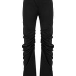 Khela siyah drapeli dizleri, bel kapama detaylı pantolon