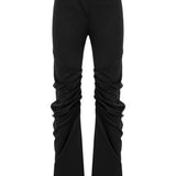 Khela siyah drapeli dizleri, bel kapama detaylı pantolon