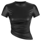 Khela siyah drape detaylı yarım kol top