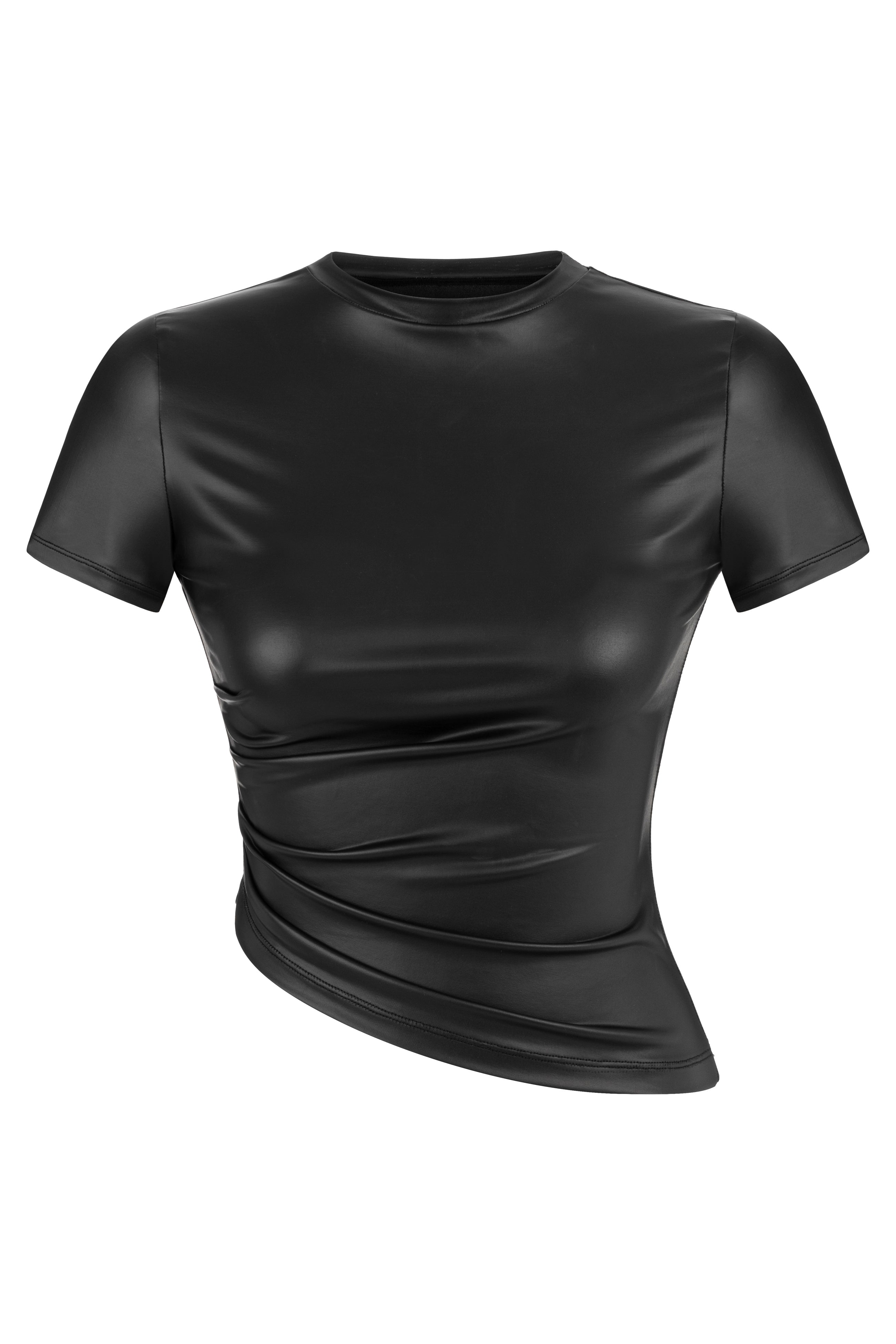 Khela siyah drape detaylı yarım kol top