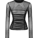 Khela dik yaka transpara uzun kol top