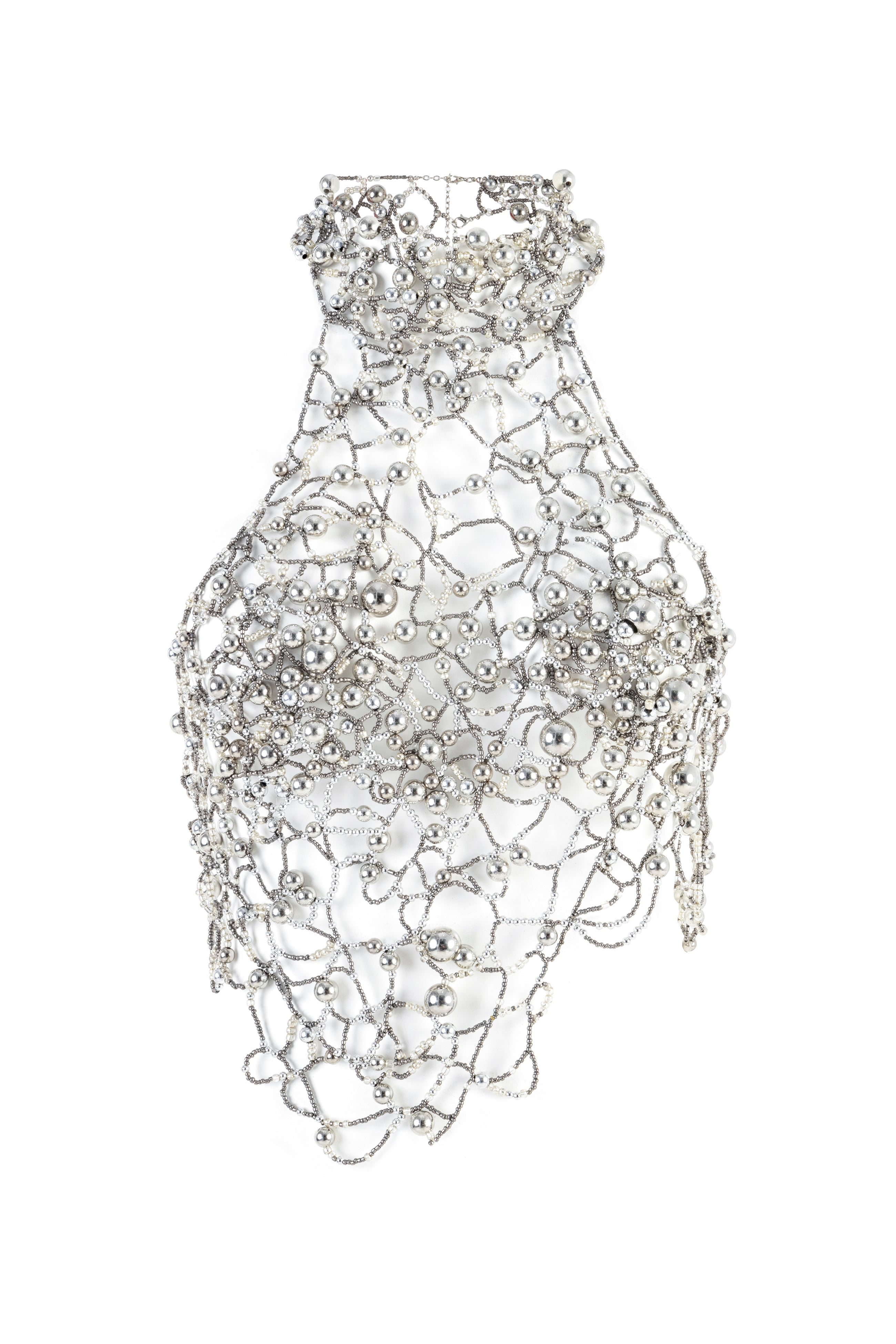 Halter yaka boncuklu handmade top