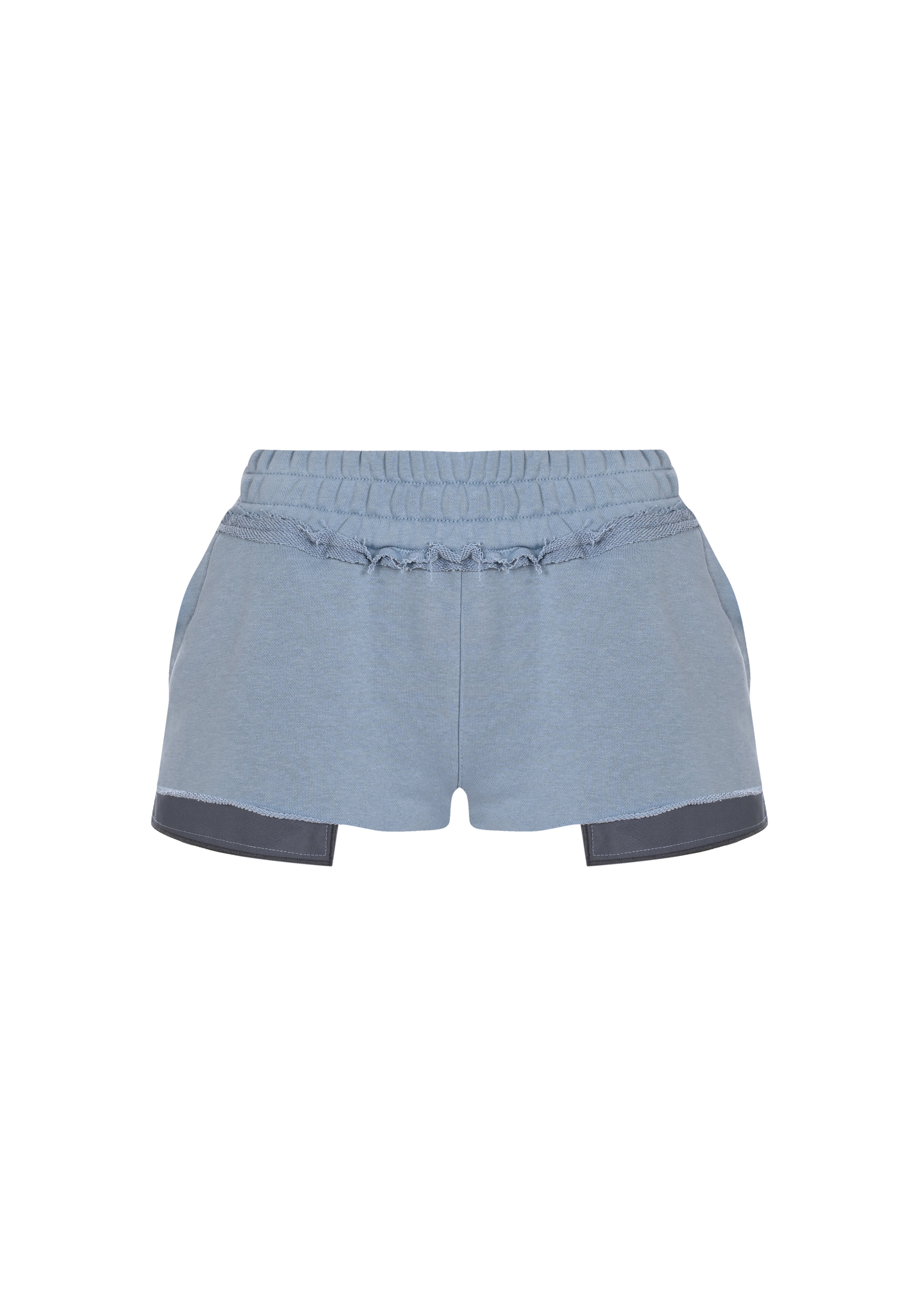 Mavi mini boy cepli şort