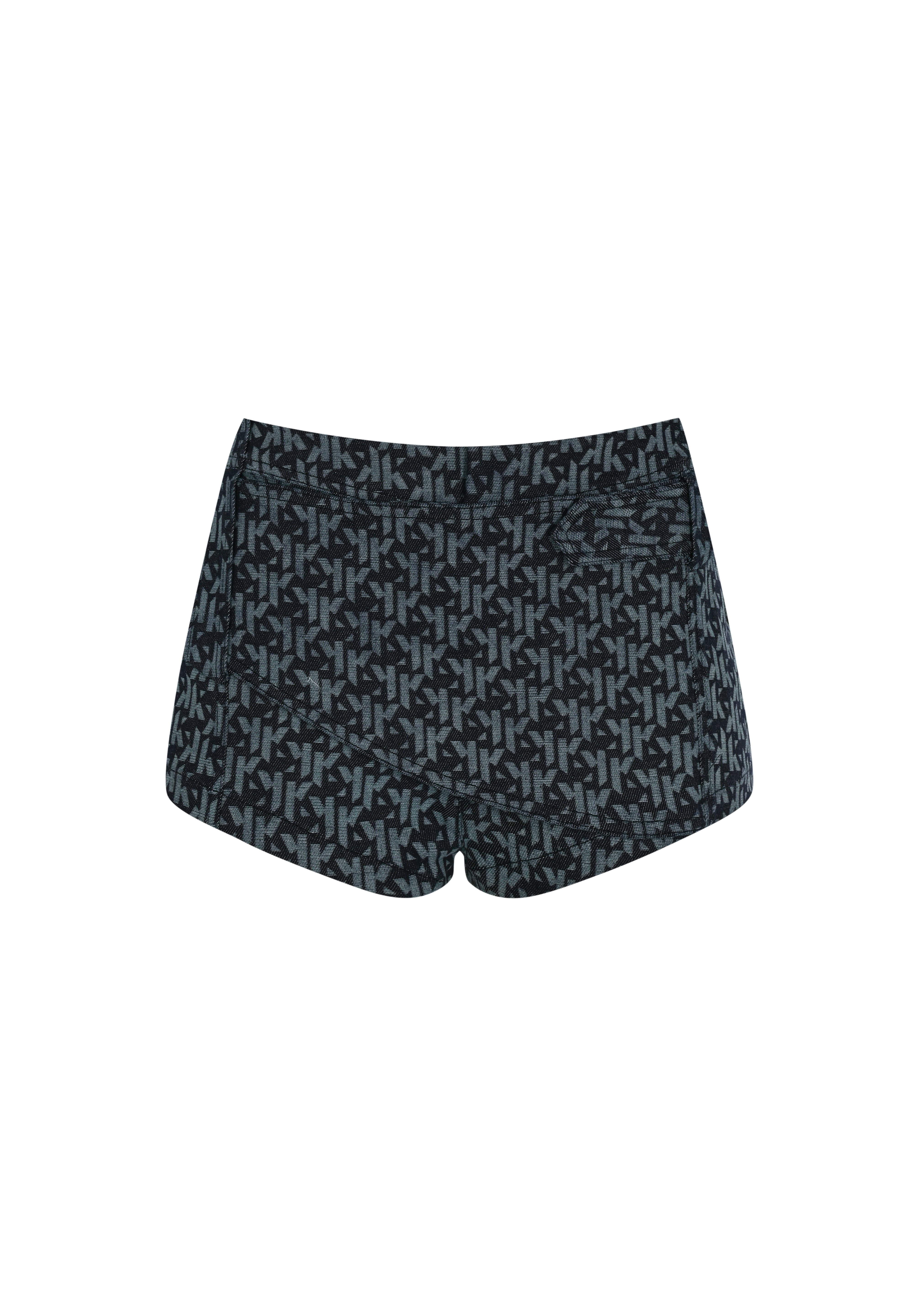 Mavi desenli mini şort