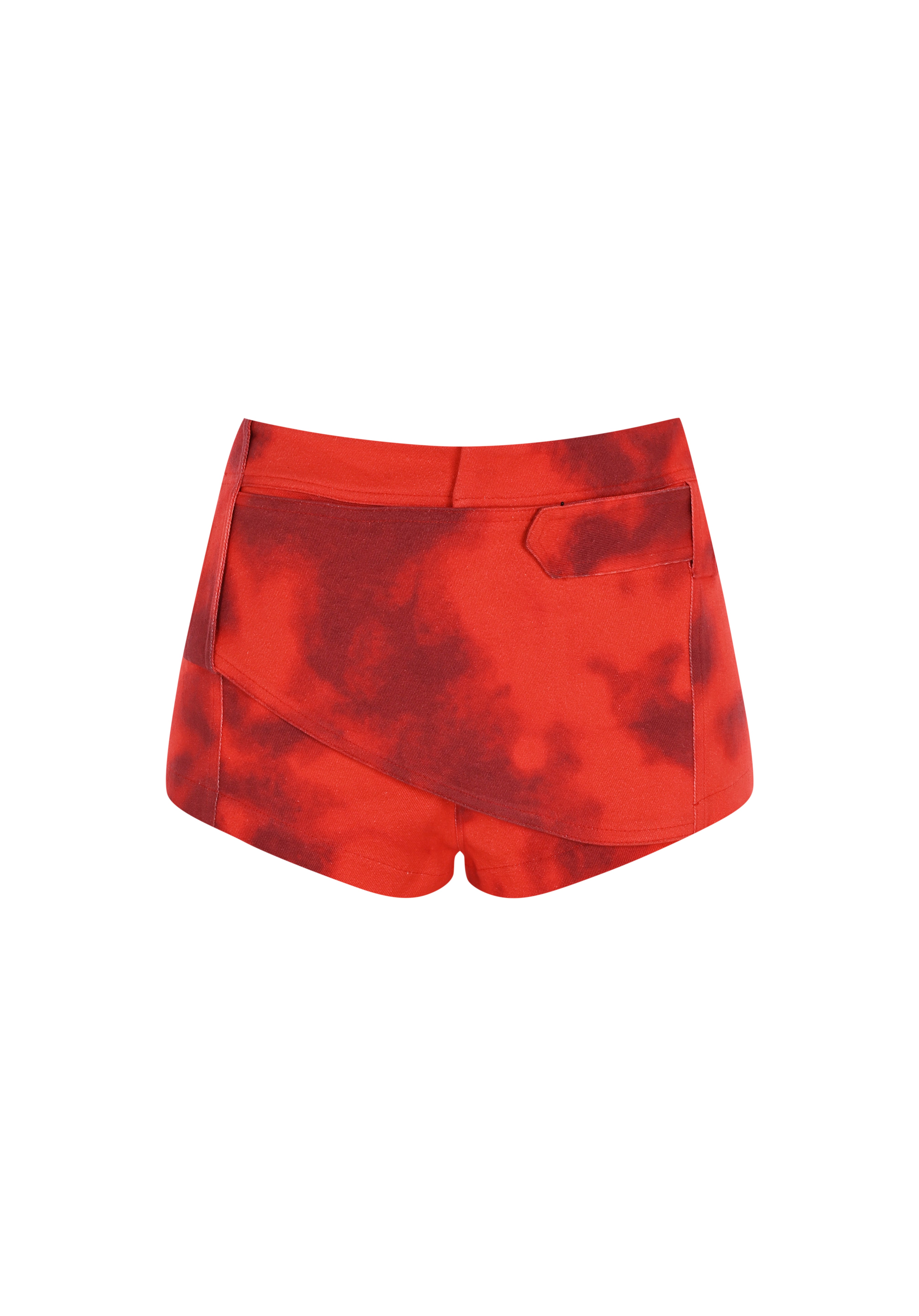 Kırmızı desenli mini şort