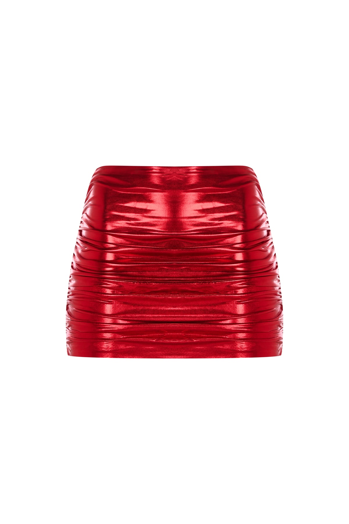 After Party Metallic Skirt in Red