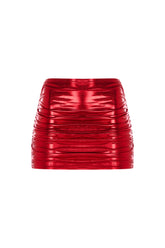 After Party Metallic Skirt in Red