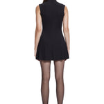 Khela siyah dik yaka sıfır kol mini elbise