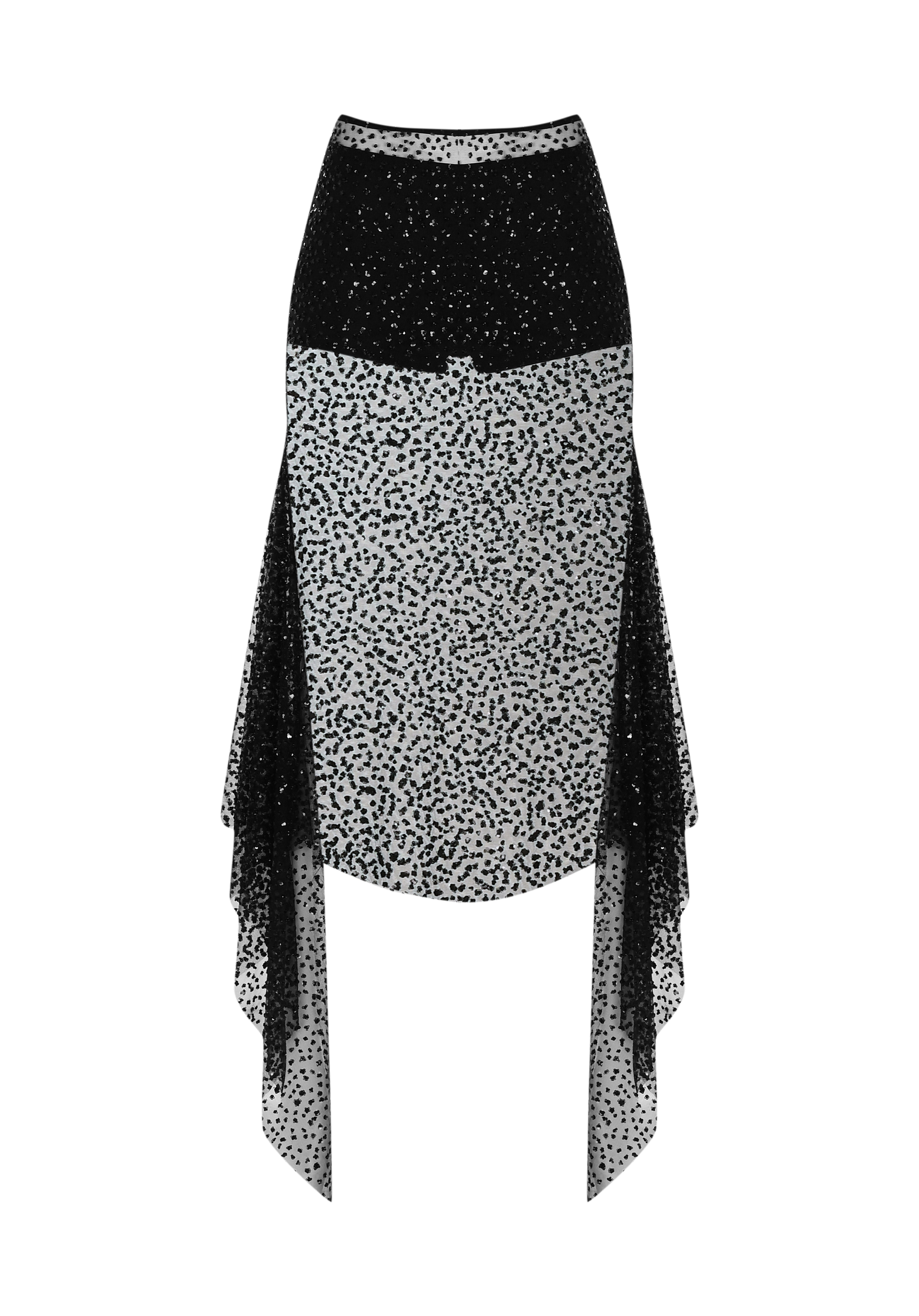 Midi boy tül jarse şortlu etek