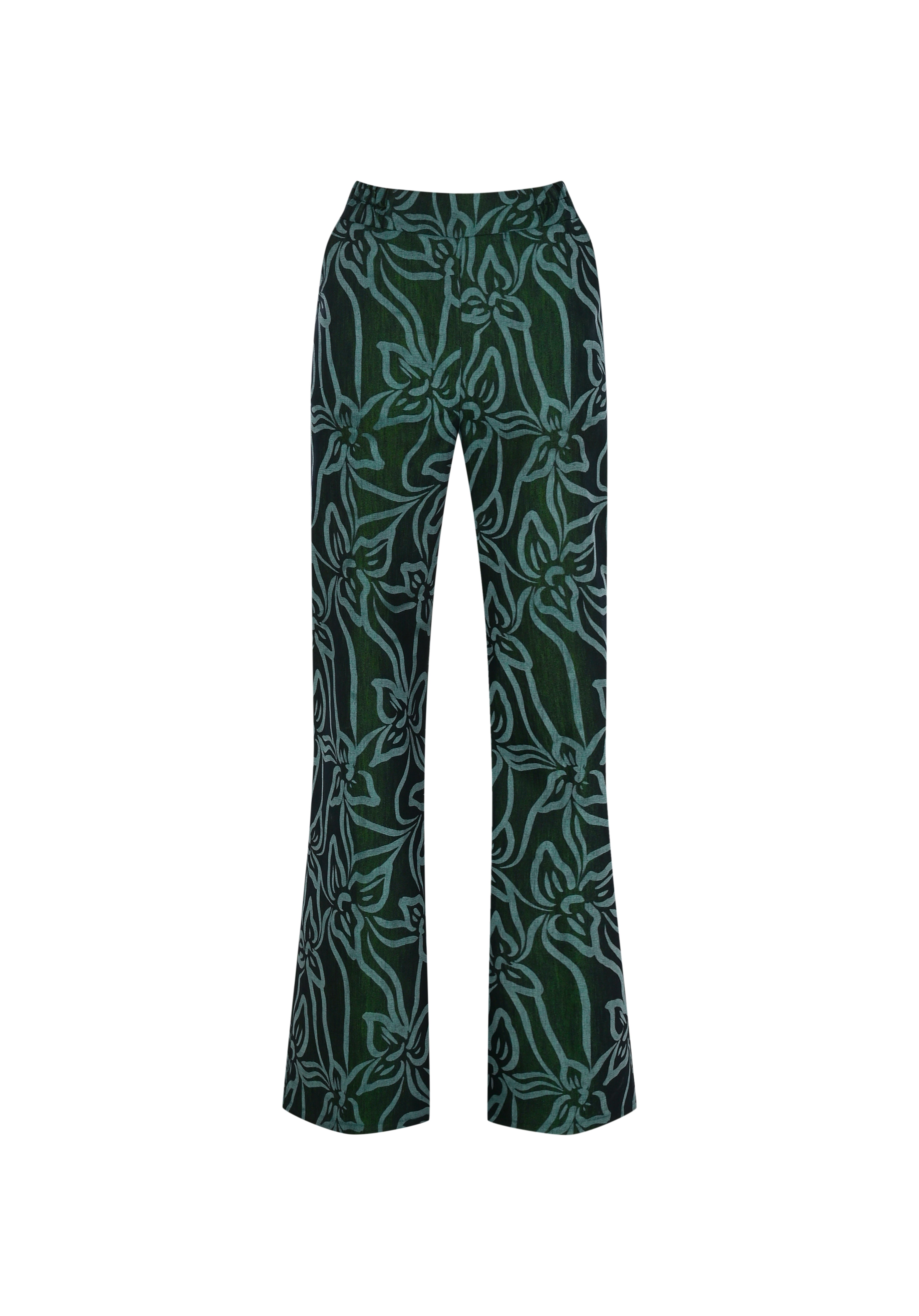 Yeşil baskı desenli pantolon