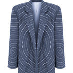 Khela spiral işlemeli oversize mavi blazer ceket