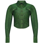 Khela yeşil bele oturan denim ceket