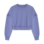 Mor oversize kalıp pamuk sweatshirt