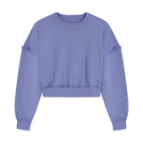 Mor oversize kalıp pamuk sweatshirt