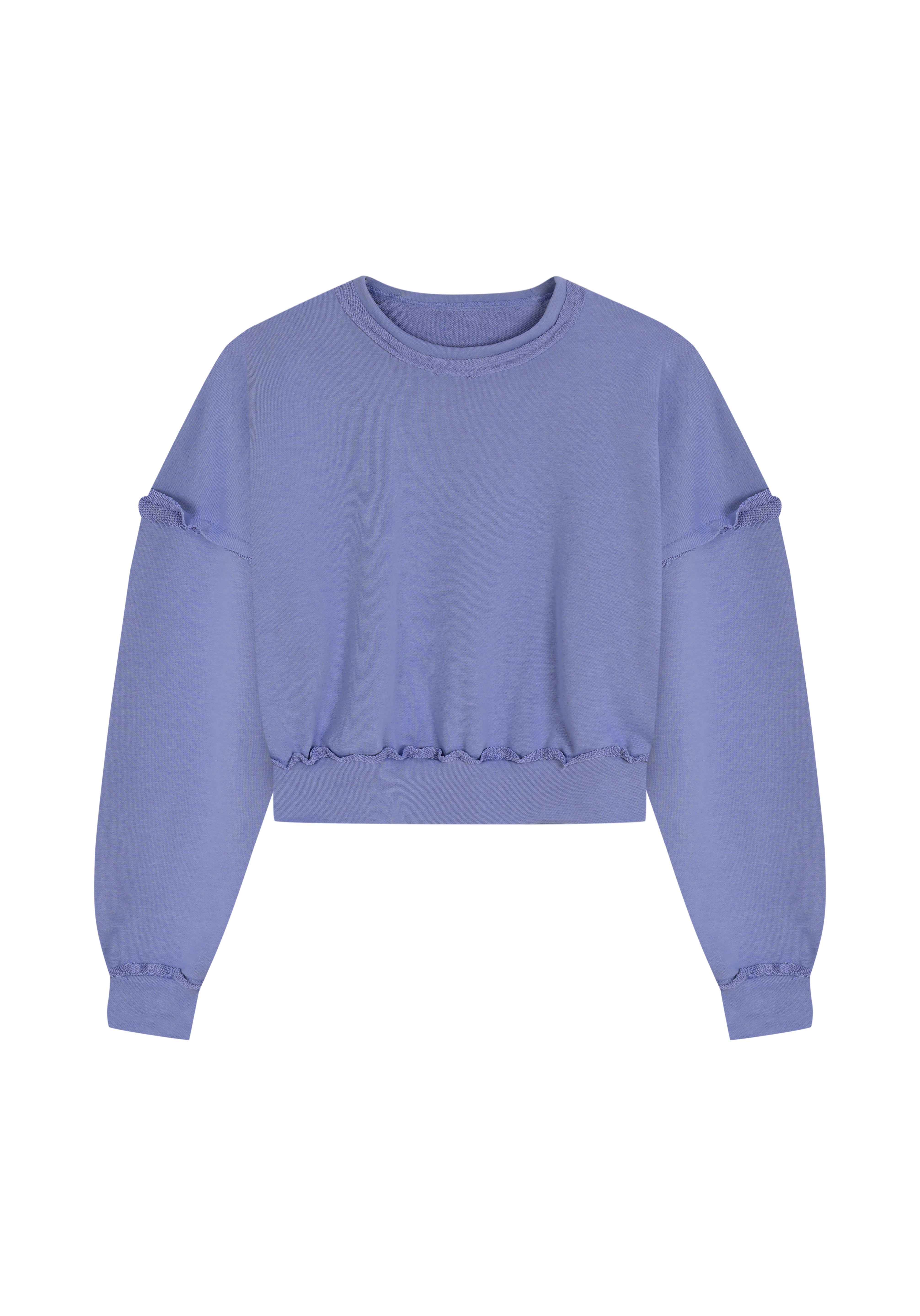 Mor oversize kalıp pamuk sweatshirt