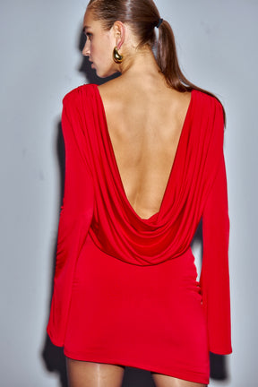 BACK OFF DRESS RED