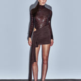 HIGH VOLTAGE DRESS BROWN